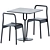 Piper Table & Tool Chair Set 3D model small image 1