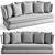 Luxurious B&B Italia Amoenus Sofa 3D model small image 6
