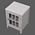 Elegant Glass-Paneled Accent Cabinet 3D model small image 3