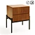 Vintage Lodge Headboard Table with Drawers 3D model small image 1