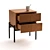Vintage Lodge Headboard Table with Drawers 3D model small image 4