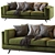 Zander Velvet Sofa: Modern & Stylish Seating 3D model small image 1