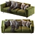 Zander Velvet Sofa: Modern & Stylish Seating 3D model small image 3