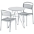 Sleek Self Table & Chic Linear Chair 3D model small image 3