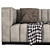 Elegant Velvet Tufted Sofa 3D model small image 6