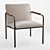 Sleek Striped Upholstered Arm Chair 3D model small image 1