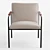 Sleek Striped Upholstered Arm Chair 3D model small image 2