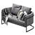Luxury Velvet Sofa 3D model small image 2