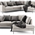 West Elm Harper Terminal Chaise: Sleek and Sophisticated Seating Solution 3D model small image 3