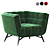 Elegant Velvet Armchair: Adept Performance 3D model small image 1