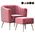 Luxury Velvet Accent Chair & Ottoman 3D model small image 1