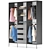 AURDAL Dark Gray Wardrobe: Organize Clothes 3D model small image 1