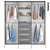 AURDAL Dark Gray Wardrobe: Organize Clothes 3D model small image 2