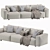 Modern Dienne Cross 3-Seat Sofa 3D model small image 4