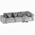 Modern Dienne Cross 3-Seat Sofa 3D model small image 6