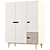 Modern Radis 3-Door Wardrobe 3D model small image 2