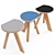 Sleek Kobo Side Stool: Functional Space Saver 3D model small image 3