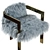 Luxury Mongolian Fur Kingpin Dining Chair 3D model small image 5