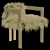 Luxury Mongolian Fur Kingpin Dining Chair 3D model small image 6
