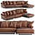 B&B Italia Noonu L: Luxurious Leather Sofa 3D model small image 2