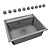 Florentina Lipsi 600 OM: Elegant and Practical Compact Kitchen Sink 3D model small image 2