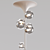 Modern Pendant Lights: Black & White, 610mm Height, 300mm Diameter 3D model small image 3