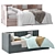 Modern Corner Bed with Elegant Panels 3D model small image 4