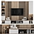 Modern White and Wood TV Wall 3D model small image 1