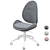 Hattefjäll Beige Office Chair 3D model small image 6