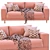 Modern Naxos 2-Seater Sofa 3D model small image 4