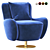 Modern Barrel Swivel Chair 3D model small image 1