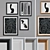 Modern Minimalist 4-Piece Picture Frame Set 3D model small image 1