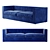 Buenos Aires Velvet Sofa: Comfort & Style 3D model small image 1