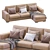 Luxury Orion Leather Sofa 3D model small image 3