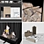 Fireplace Wall Decor Set 3D model small image 7