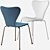 Modern Pink, Blue & Grey Fritz Hansen Series 7 Chair 3D model small image 5