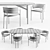 Mac Kitchen Group: Stylish Metal Frame Table and Leather Chair 3D model small image 4