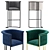 Velvet Modern Barstool 3D model small image 2