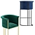 Velvet Modern Barstool 3D model small image 4