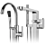 "Luxury Bath Mixers: GROHE & IDEAL Standard Set 3D model small image 2