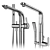 "Luxury Bath Mixers: GROHE & IDEAL Standard Set 3D model small image 3