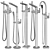 "Luxury Bath Mixers: GROHE & IDEAL Standard Set 3D model small image 5