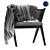 Luxurious Star Velvet Armchair 3D model small image 1