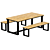 Industrial Oak and Steel Dining Table for 8 - Hiba 3D model small image 1