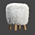 Luxury Mongolian Fur Stool 3D model small image 2