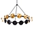 Rustic Wheel Chandelier 3D model small image 1