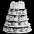 Wedding Dessert Set: Chocolate Cake Cupcake Pie Muffin Macarons 3D model small image 2