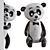 Cute Panda Plush Toy 3D model small image 1