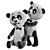Cute Panda Plush Toy 3D model small image 3