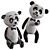 Cute Panda Plush Toy 3D model small image 4